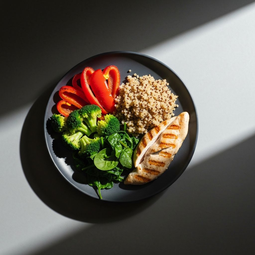 Artistically arranged balanced meal