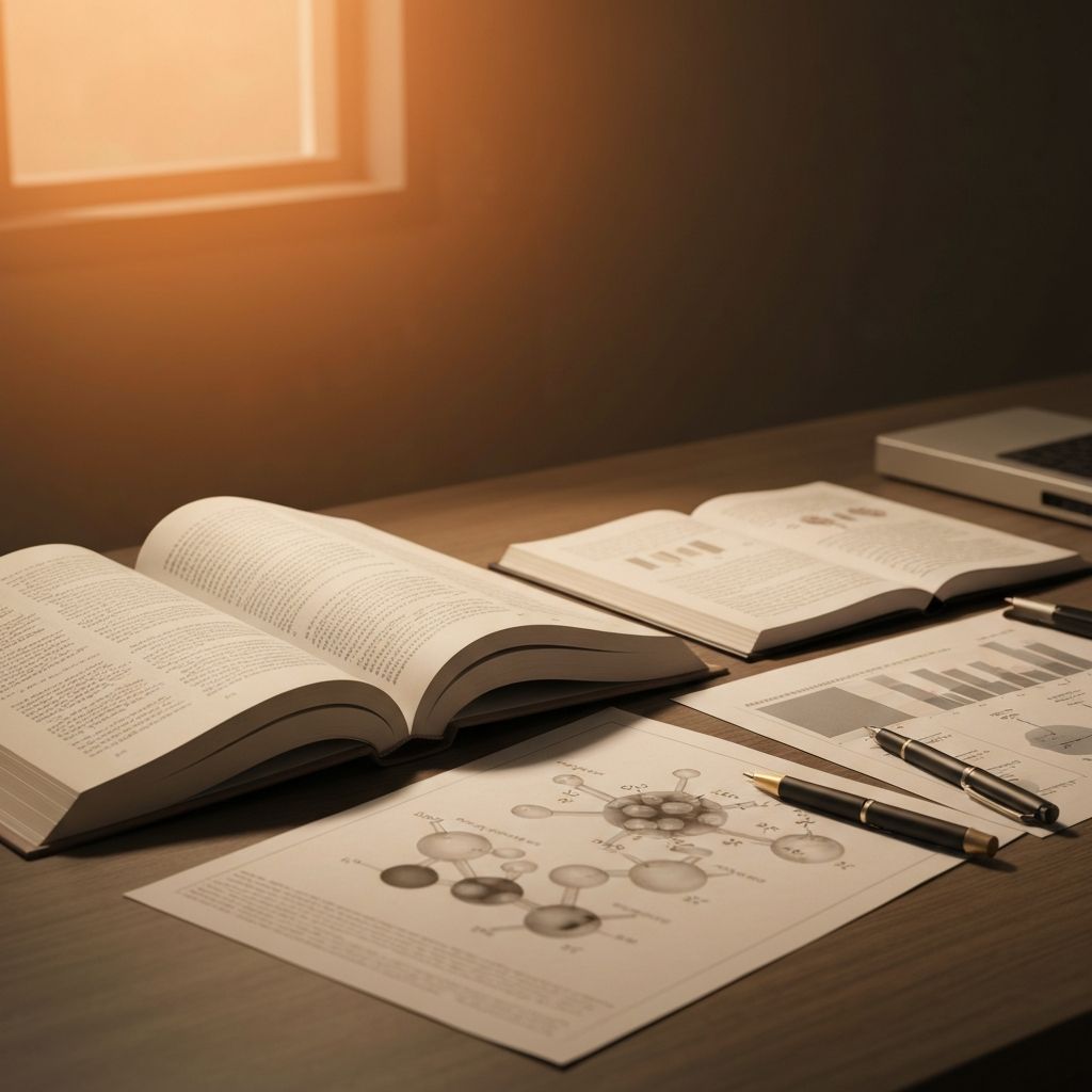 Academic research materials representing scholarly expertise